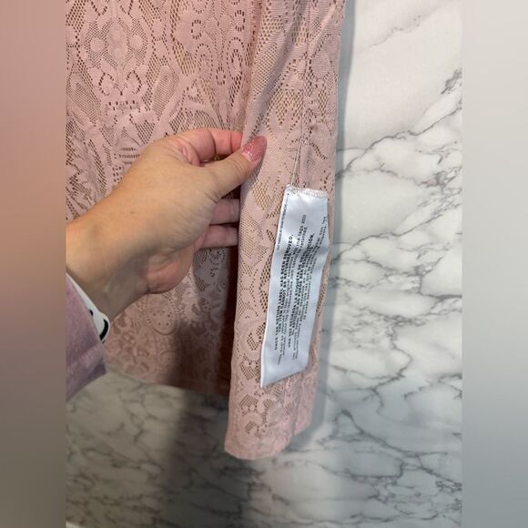 NEW DRESS THE POPULATION Leanne Floral Lace Overlay Soft Pink Bodycon Dress Sz M - Picture 3 of 9